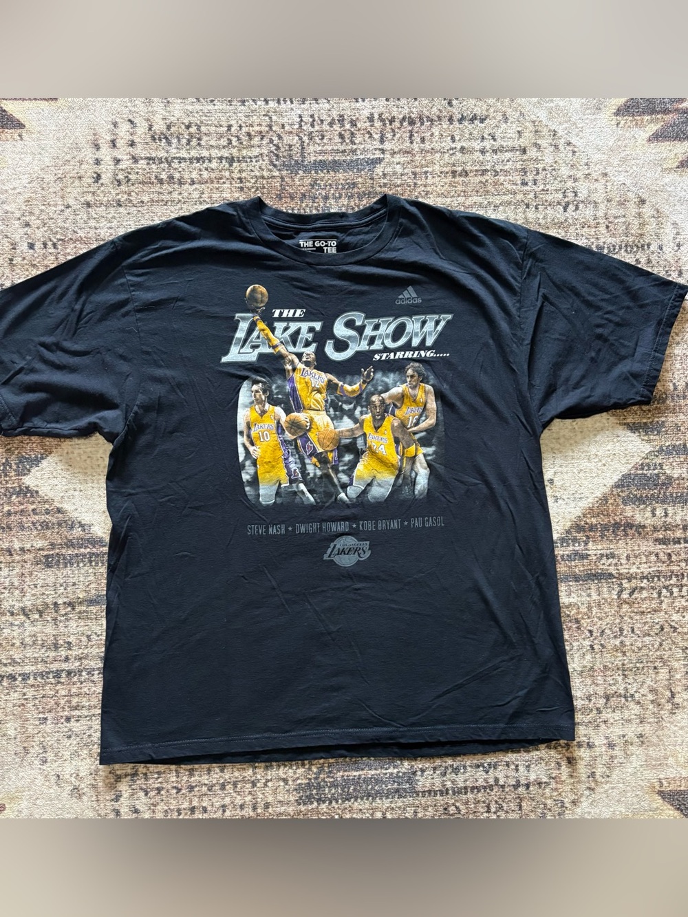 Lakers The Lake Show Adidas Kobe Bryant Nash Gasol Howard T-Shirt Men's 2XL
